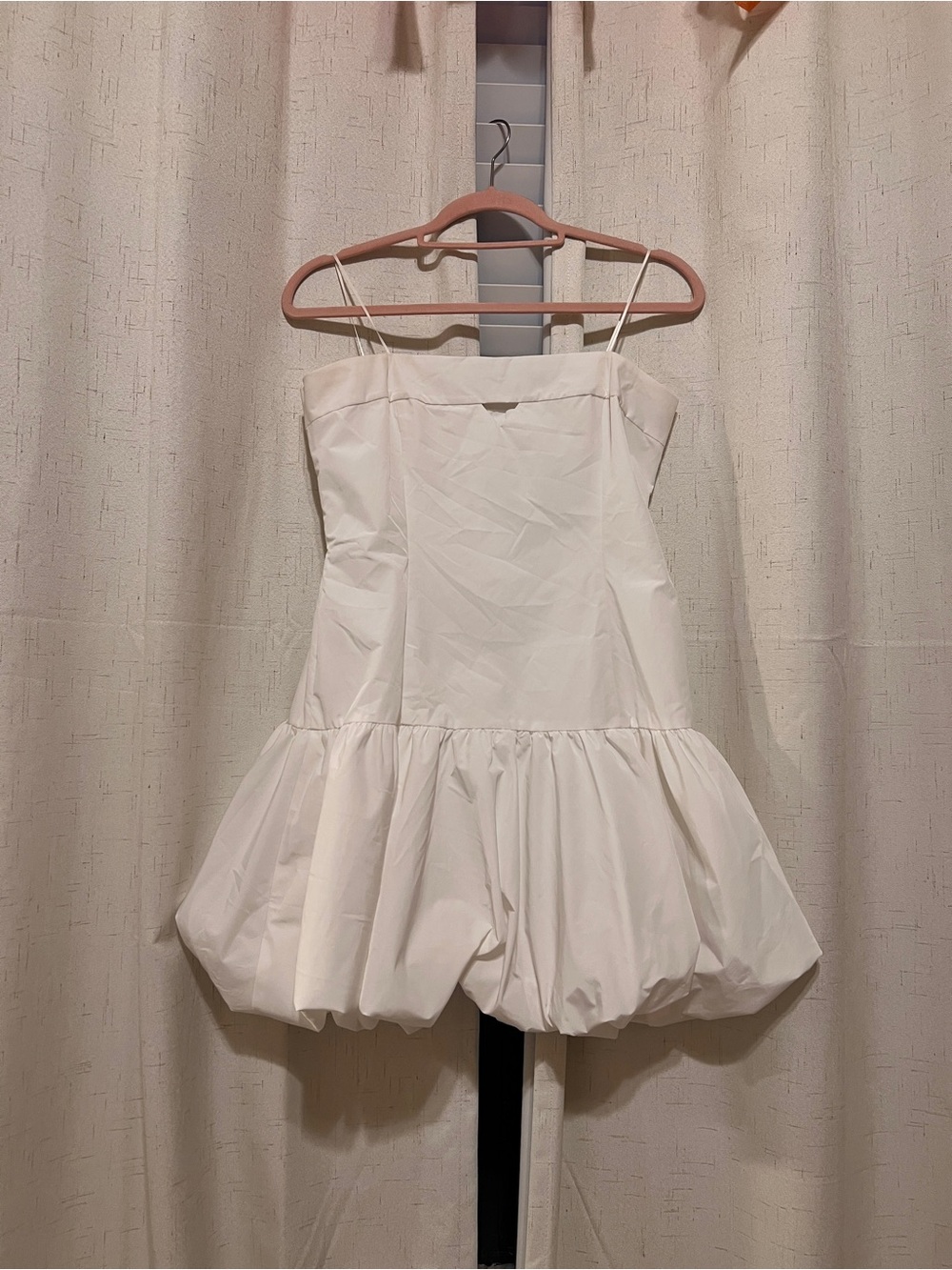 Amanda Uprichard White Mini Bubble Hem Dress